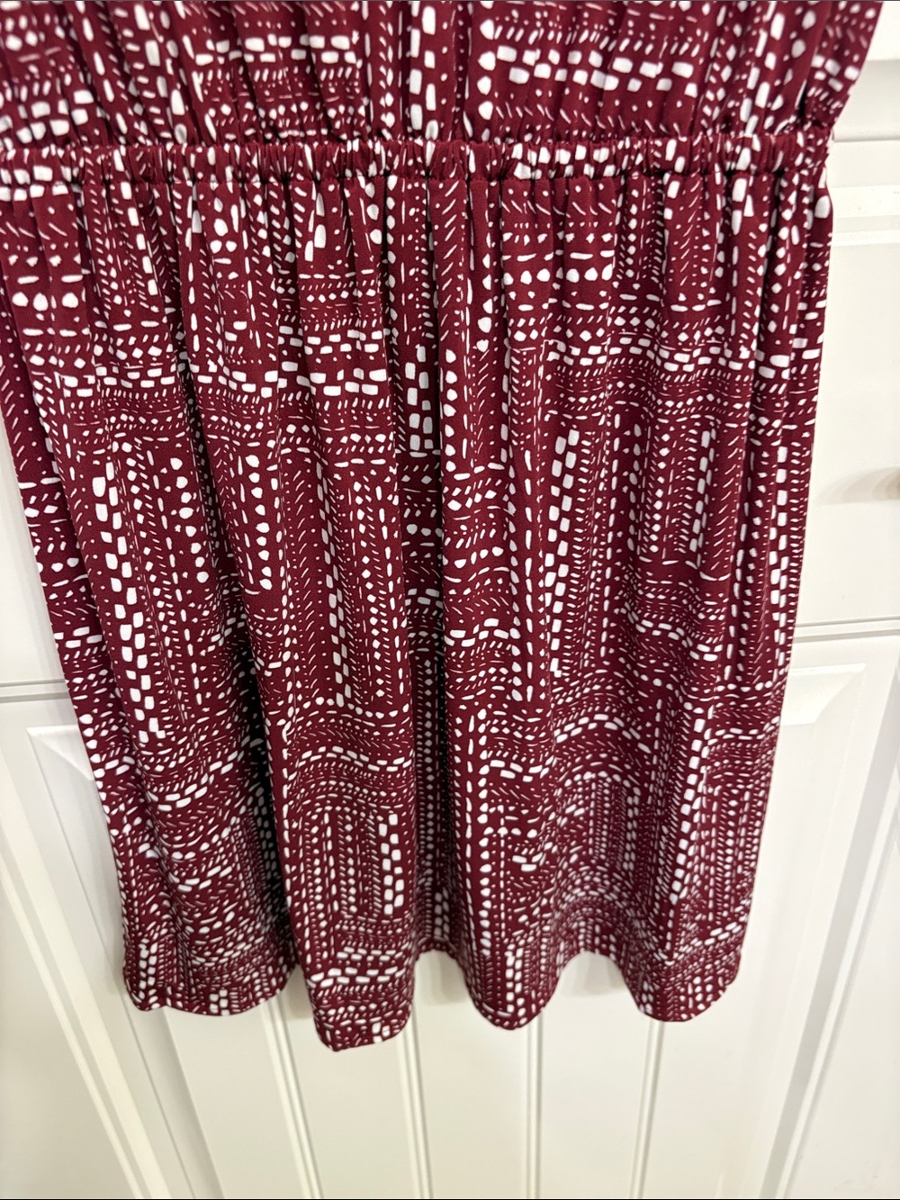 NWT Southern Tide Burgundy Patterned Cap-Sleeve Mini Dress - Picture 3 of 7